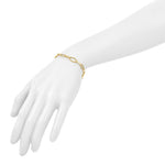 Leslie's Sterling Silver Gold-tone pol. Fancy Link w/1in ext. Bracelet - Product Photo