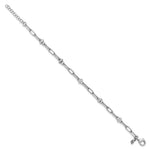 Leslie's Sterling Silver RH-plated Polished Fancy Link w/1in ext. Bracelet - Product Photo