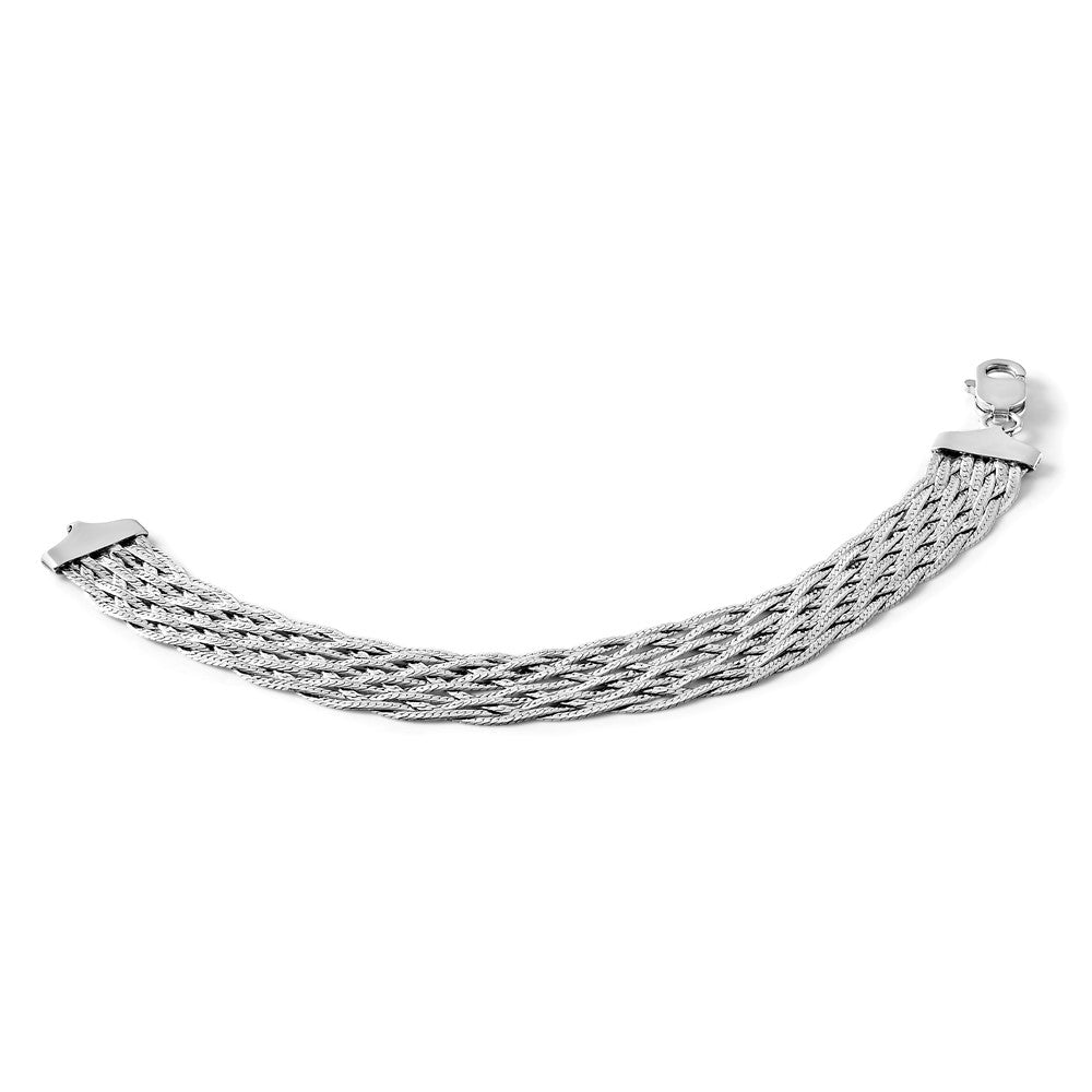 Leslie's Sterling Silver RH-plated Polished Braided Bracelet - Product Photo