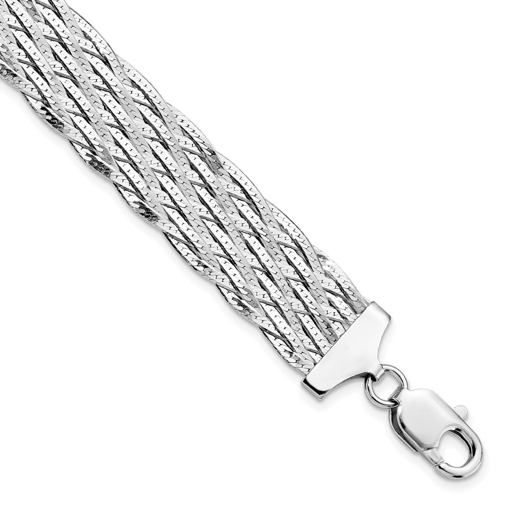 Leslie's Sterling Silver RH-plated Polished Braided Bracelet - Product Photo