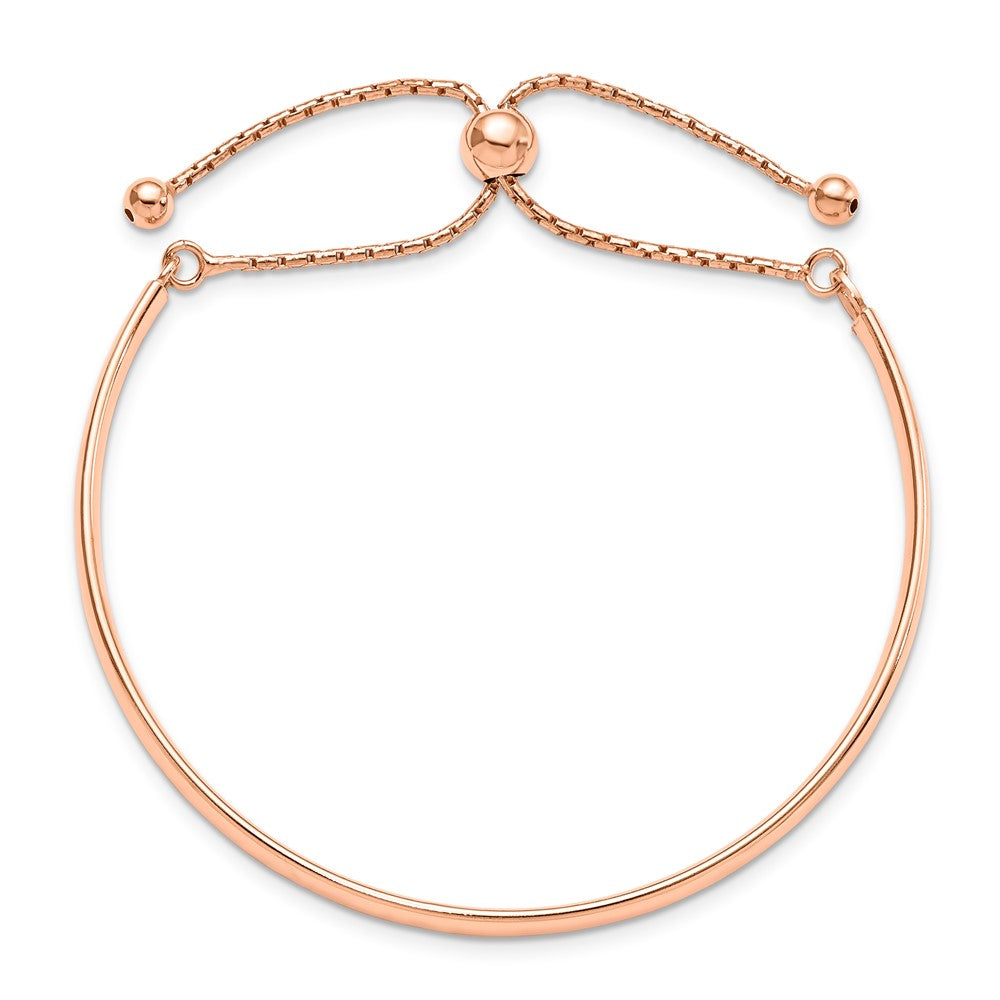 Leslie's Sterling Silver Rose Gold-plated Polished Adjust Bangle - Product Photo