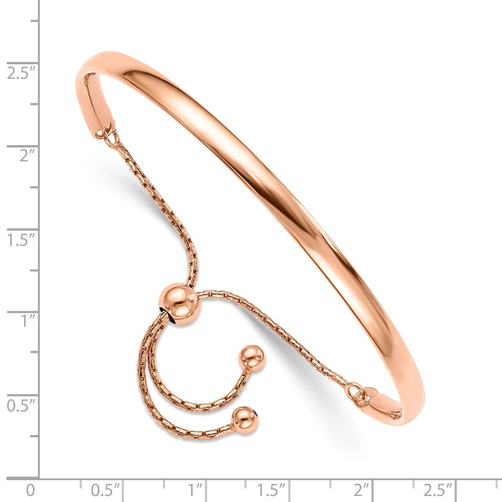 Leslie's Sterling Silver Rose Gold-plated Polished Adjust Bangle - Product Photo