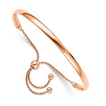 Leslie's Sterling Silver Rose Gold-plated Polished Adjust Bangle - Product Photo