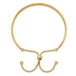 Leslie's Sterling Silver Gold-plated Polished Adjustable Bangle - Product Photo