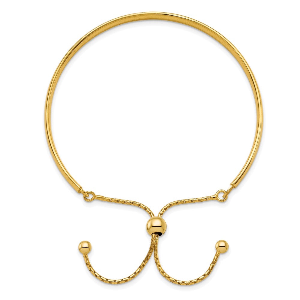 Leslie's Sterling Silver Gold-plated Polished Adjustable Bangle - Product Photo