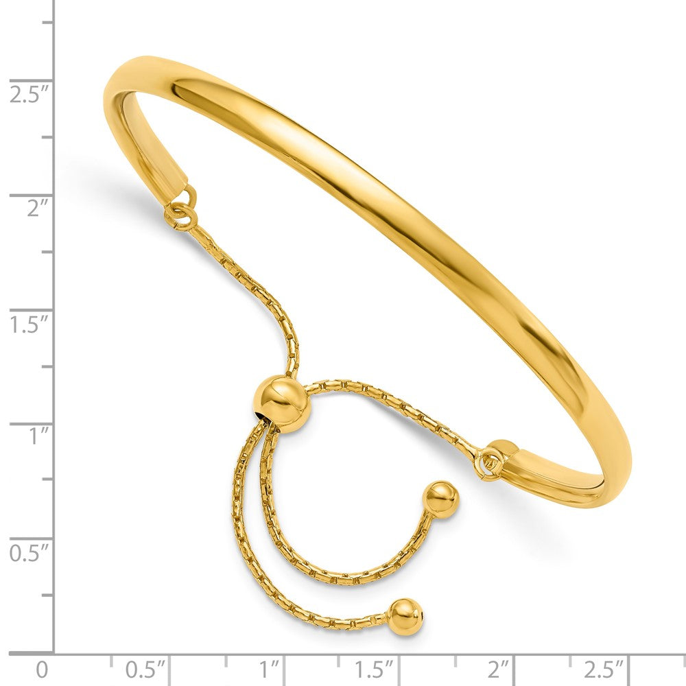 Leslie's Sterling Silver Gold-plated Polished Adjustable Bangle - Product Photo