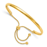 Leslie's Sterling Silver Gold-plated Polished Adjustable Bangle - Product Photo