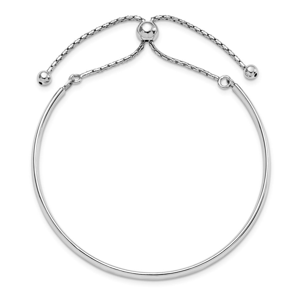 Leslie's Sterling Silver RH-plated Polished Adjustable Bangle - Product Photo