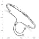 Leslie's Sterling Silver RH-plated Polished Adjustable Bangle - Product Photo