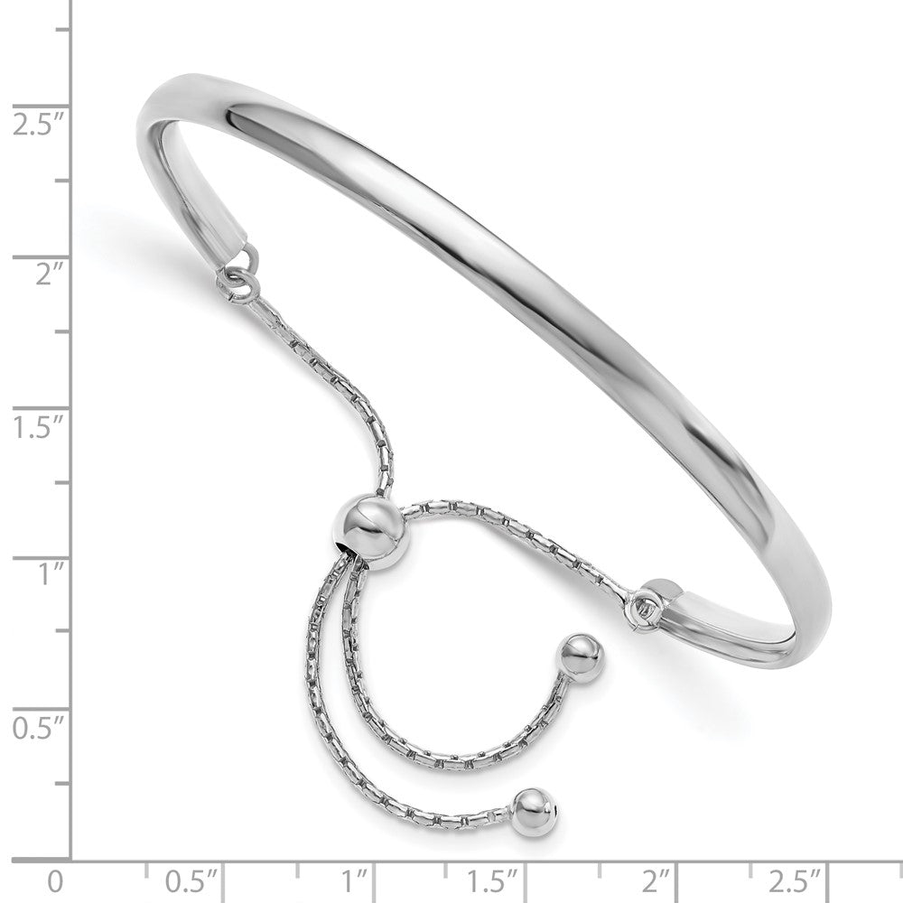 Leslie's Sterling Silver RH-plated Polished Adjustable Bangle - Product Photo