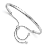 Leslie's Sterling Silver RH-plated Polished Adjustable Bangle - Product Photo