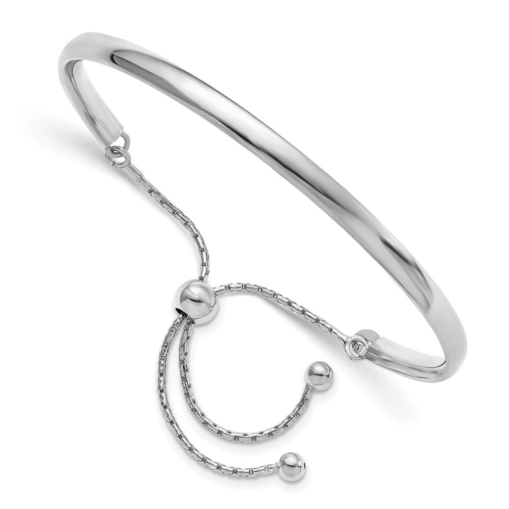 Leslie's Sterling Silver RH-plated Polished Adjustable Bangle - Product Photo