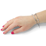 Leslie's Sterling Silver RH-plt Polished Crosses w/2in ext. Wrap Bracelet - Product Photo