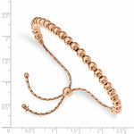 Leslie's Sterling Silver Rose-tone Polished Beaded Adjustable Bracelet - Product Photo