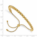 Leslie's Sterling Silver Gold-tone Polished Beaded Adjustable Bracelet - Product Photo