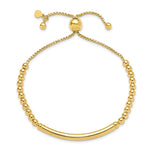 Leslie's Sterling Silver Gold-plated Beaded Adjustable Bracelet - Product Photo