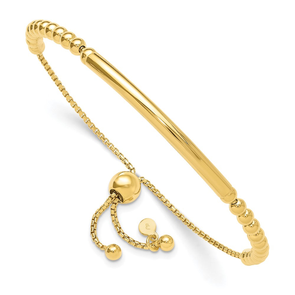 Leslie's Sterling Silver Gold-plated Beaded Adjustable Bracelet - Product Photo