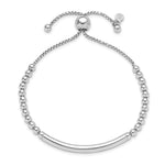 Leslie's Sterling Silver RH-plated Polished Beaded Adjustable Bracelet - Product Photo