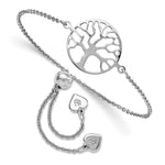 Leslie's Sterling Silver RH-plated Tree of Life Adjustable Bracelet - Product Photo