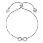 Leslie's Sterling Silver RH-plated Polished Infinity Adjustable Bracelet - Product Photo
