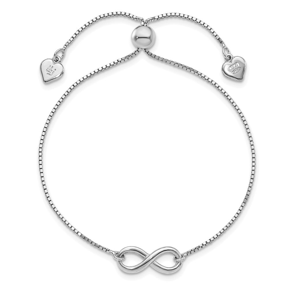 Leslie's Sterling Silver RH-plated Polished Infinity Adjustable Bracelet - Product Photo