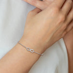 Leslie's Sterling Silver RH-plated Polished Infinity Adjustable Bracelet - Product Photo