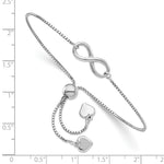 Leslie's Sterling Silver RH-plated Polished Infinity Adjustable Bracelet - Product Photo