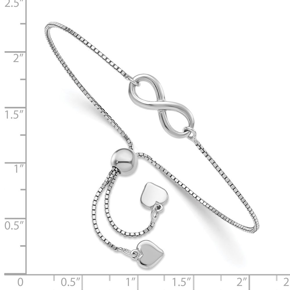 Leslie's Sterling Silver RH-plated Polished Infinity Adjustable Bracelet - Product Photo
