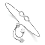 Leslie's Sterling Silver RH-plated Polished Infinity Adjustable Bracelet - Product Photo