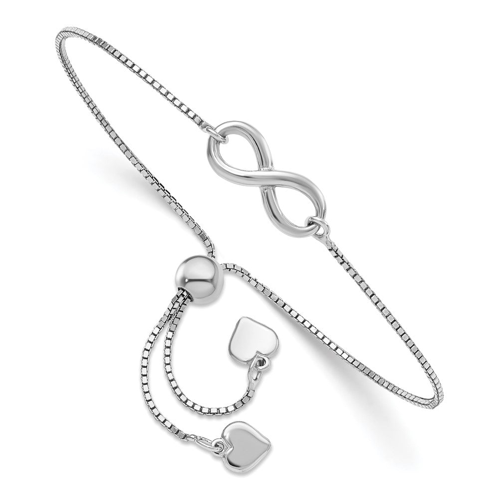 Leslie's Sterling Silver RH-plated Polished Infinity Adjustable Bracelet - Product Photo