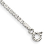 Sterling Silver 2.25mm Flat Anchor Chain Anklet Bracelet 7"-10" - Product Photo