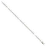 Sterling Silver 3.1mm Flat Anchor Chain Anklet Bracelet 7"-10" - Product Photo