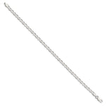 Sterling Silver 4mm Flat Anchor Chain Bracelet 7"-10" - Product Photo