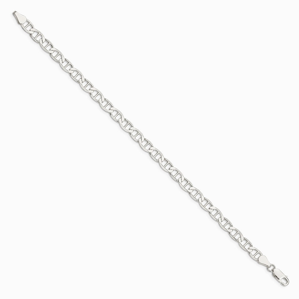Sterling Silver 5.7mm Flat Anchor Chain Bracelet 7"-8" - Product Photo