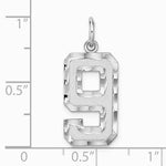 Sterling Silver Rhodium-plated Large Diamond-cut 