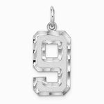 Sterling Silver Rhodium-plated Large Diamond-cut 