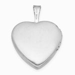 Sterling Silver RH-plated Epoxy Satin Polished Unicorn 16mm Heart Locket - Product Photo