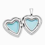 Sterling Silver RH-plated Epoxy Satin Polished Unicorn 16mm Heart Locket - Product Photo