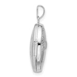 Sterling Silver Rhodium-Plated 19x15mm Foot Prints Reversible Oval Locket - Product Photo