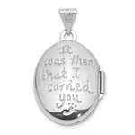 Sterling Silver Rhodium-Plated 19x15mm Foot Prints Reversible Oval Locket - Product Photo