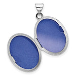 Sterling Silver Rhodium-Plated 19x15mm Foot Prints Reversible Oval Locket - Product Photo