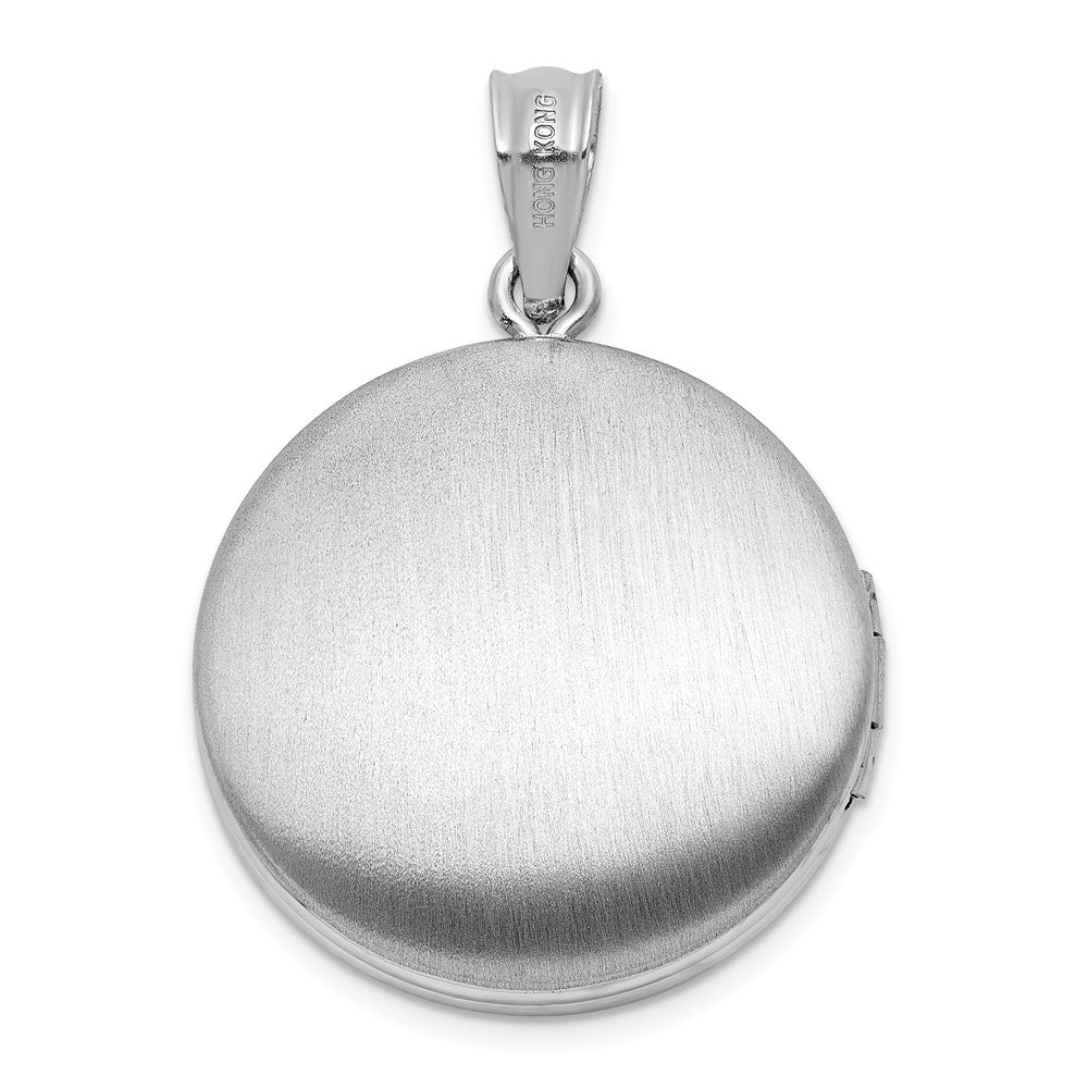 Sterling Silver Rh-plated Diamond 20mm Mom Moon/Stars Round Locket - Product Photo