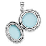 Sterling Silver Rh-plated Diamond 20mm Mom Moon/Stars Round Locket - Product Photo