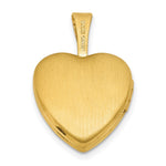 Sterling Silver Gold-plated Brushed And Polished Footprints 12mm Heart Locket - Product Photo