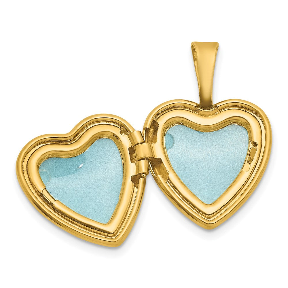 Sterling Silver Gold-plated Brushed And Polished Footprints 12mm Heart Locket - Product Photo