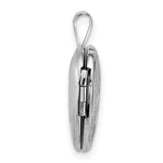 Sterling Silver RH-pl Brushed And Polished Footprints And Star 16mm Heart Locket - Product Photo