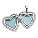 Sterling Silver RH-pl Brushed And Polished Footprints And Star 16mm Heart Locket - Product Photo