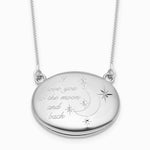 Sterling Silver -pl 20mm Oval Love You To The Moon.. Locket w/ 2 in ext. - Product Photo