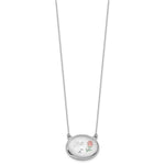 Sterling Silver RH-pl 20mm Oval Mom Epoxy Flower Locket with 2 in ext. Necklace - Product Photo