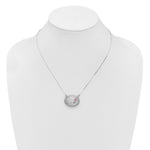 Sterling Silver RH-pl 20mm Oval Mom Epoxy Flower Locket with 2 in ext. Necklace - Product Photo